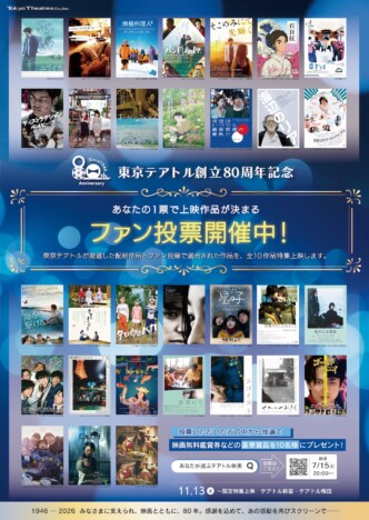東京テアトル創立80周年企画始動 ファン投票で選ぶ特集上映開催&新ムービングロゴも