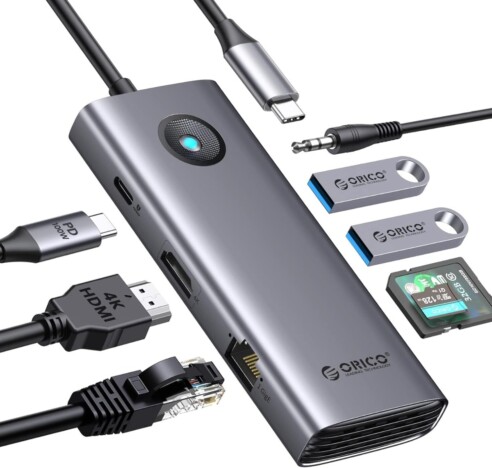 4K出力もPD100W充電も何でも1台で ORICOより8-in-1 USB-Cハブ発売